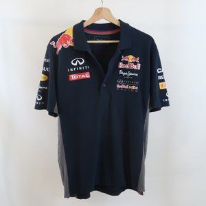 Pepe Jeans Men's Red Bull Moto Racing Polo Tee Large